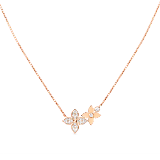 [Mystic Crown]STAR BLOSSOM NECKLACE PINK GOLD DIAMONDS