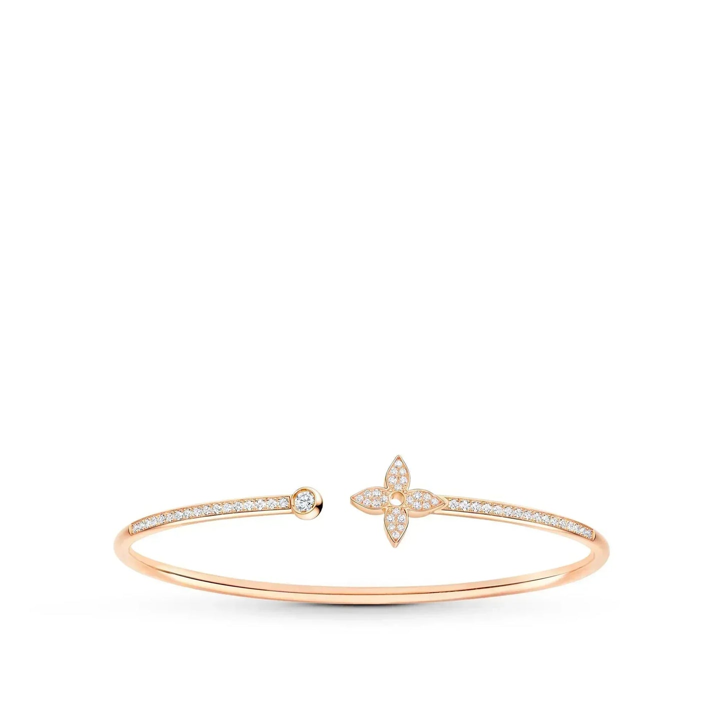 [Mystic Crown]IDYLLE PINK GOLD OPEN BRACELET DIAMOND PAVED