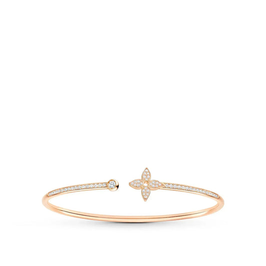 [Mystic Crown]IDYLLE PINK GOLD OPEN BRACELET DIAMOND PAVED