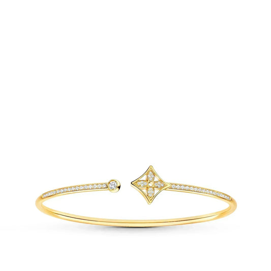 [Mystic Crown]IDYLLE GOLD OPEN BRACELET DIAMOND PAVED