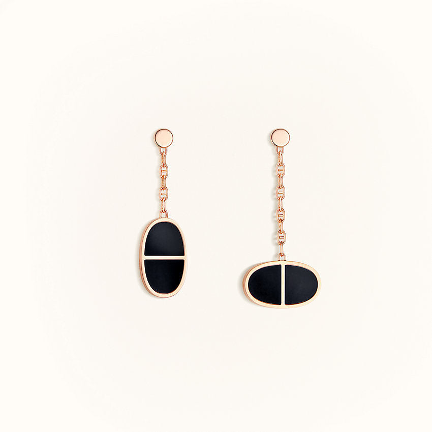 [Mystic Crown]CHAINE VERSO BLACK CERAMIC EARRINGS