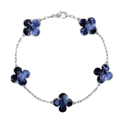 [Mystic Crown]CLOVER 5 MOTIF PIETERSITE SILVER BRACELET