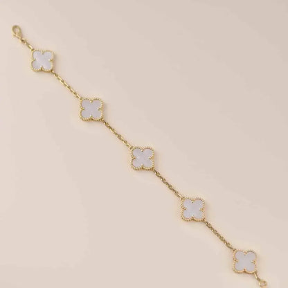 [Mystic Crown]CLOVER  5 MOTIF WHITE MOP BRACELET
