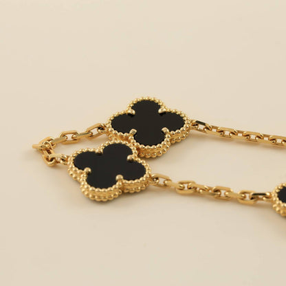 [Mystic Crown]CLOVER  5 MOTIFS BLACK ONYX BRACELET