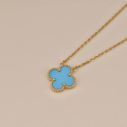 [Mystic Crown]CLOVER 15MM VINTAGE TURQUOISE NECKLACE