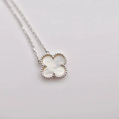 [Mystic Crown]CLOVER  15MM WHITE MOTHER-OF-PEARL SILVER