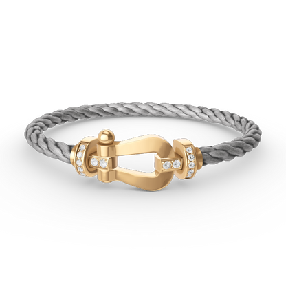 [Mystic Crown]FORCE LARGE HORSESHOE HALF DIAMOND BRACELET GOLD