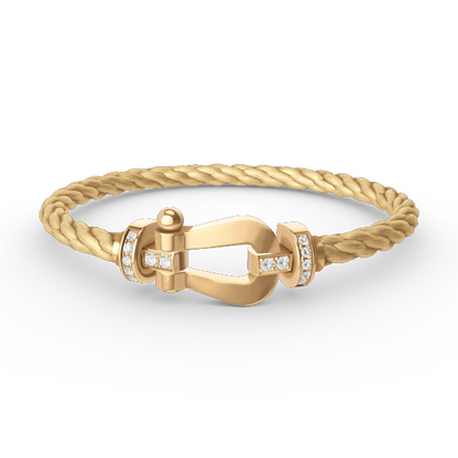 [Mystic Crown]FORCE LARGE HORSESHOE HALF DIAMOND BRACELET GOLD