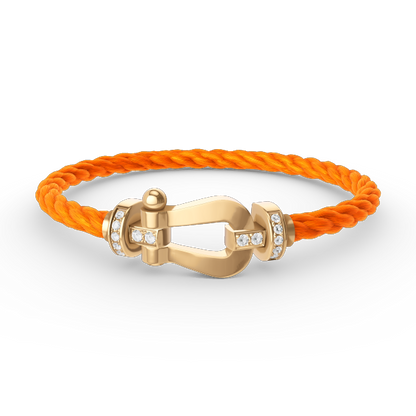 [Mystic Crown]FORCE LARGE HORSESHOE HALF DIAMOND BRACELET GOLD