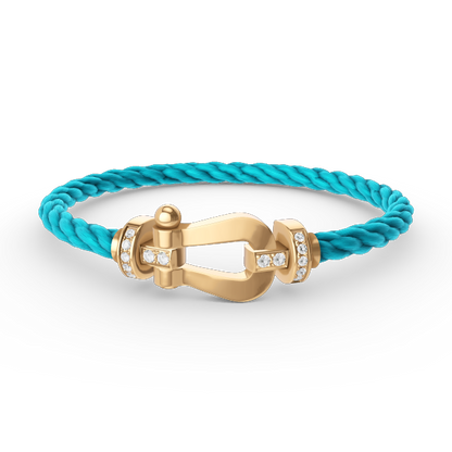 [Mystic Crown]FORCE LARGE HORSESHOE HALF DIAMOND BRACELET GOLD