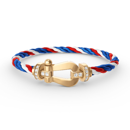 [Mystic Crown]FORCE LARGE HORSESHOE HALF DIAMOND BRACELET GOLD
