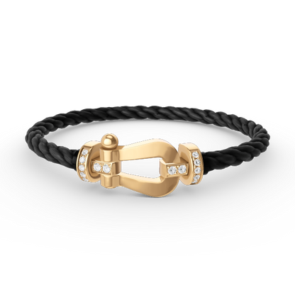 [Mystic Crown]FORCE LARGE HORSESHOE HALF DIAMOND BRACELET GOLD