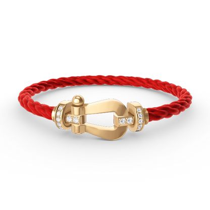 [Mystic Crown]FORCE LARGE HORSESHOE HALF DIAMOND BRACELET GOLD