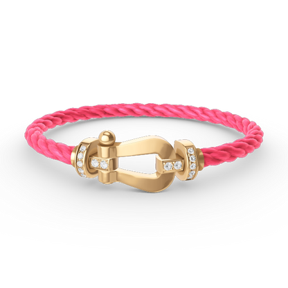 [Mystic Crown]FORCE LARGE HORSESHOE HALF DIAMOND BRACELET GOLD