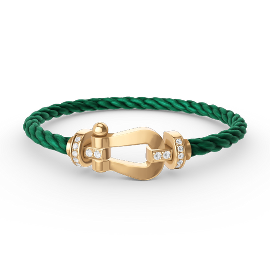 [Mystic Crown]FORCE LARGE HORSESHOE HALF DIAMOND BRACELET GOLD