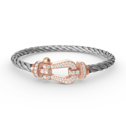[Mystic Crown]FORCE LARGE HORSESHOE FULL DIAMOND BRACELET ROSE GOLD
