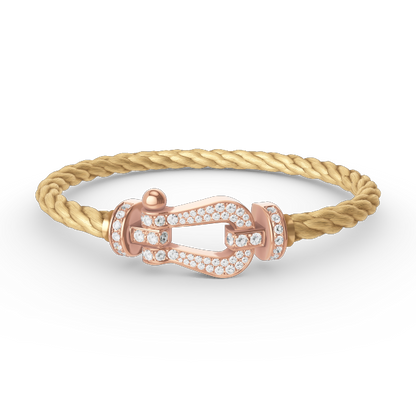 [Mystic Crown]FORCE LARGE HORSESHOE FULL DIAMOND BRACELET ROSE GOLD
