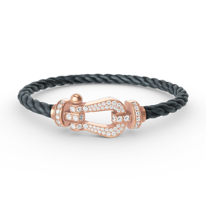 [Mystic Crown]FORCE LARGE HORSESHOE FULL DIAMOND BRACELET ROSE GOLD