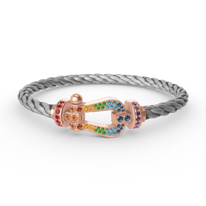 [Mystic Crown]FORCE LARGE HORSESHOE  COLORED DIAMOND BRACELET ROSE GOLD