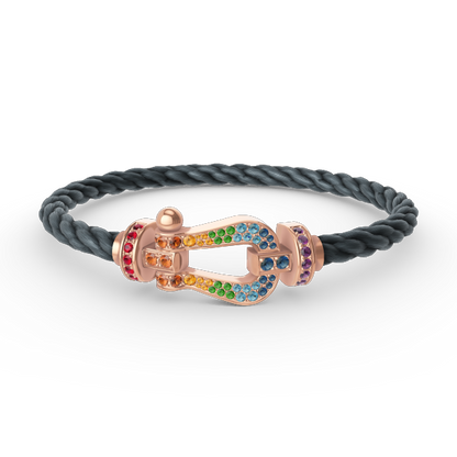 [Mystic Crown]FORCE LARGE HORSESHOE  COLORED DIAMOND BRACELET ROSE GOLD