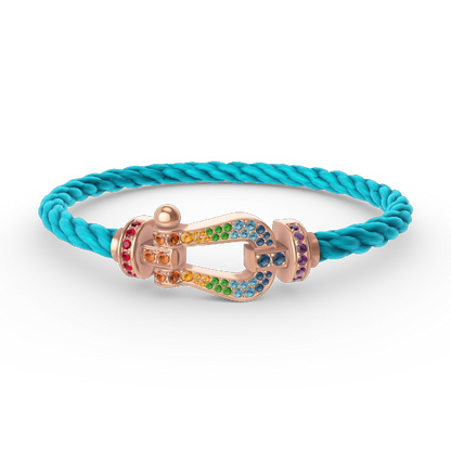 [Mystic Crown]FORCE LARGE HORSESHOE  COLORED DIAMOND BRACELET ROSE GOLD