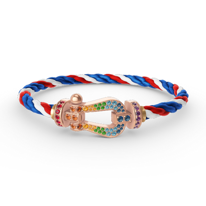 [Mystic Crown]FORCE LARGE HORSESHOE  COLORED DIAMOND BRACELET ROSE GOLD