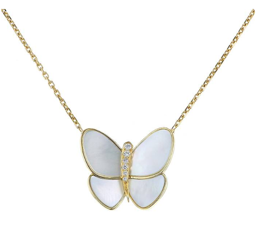 [Mystic Crown]BUTTERFLY GOLD MOP DIAMOND NECKLACE