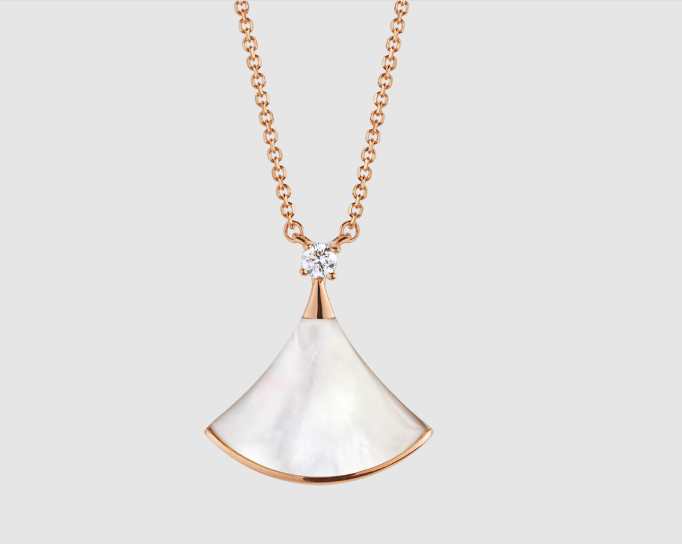 [Mystic Crown]DREAM NECKLACE WHITE MOP PINK GOLD 1 DIAMOND