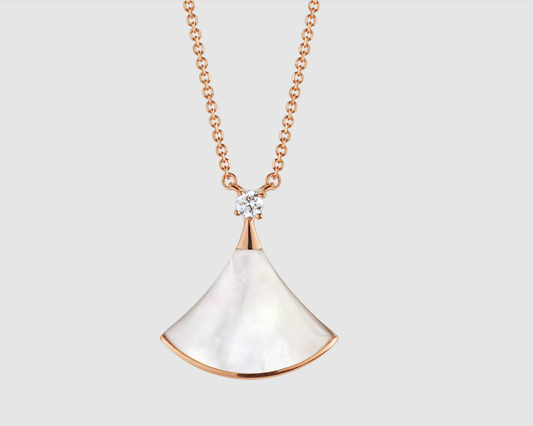 [Mystic Crown]DREAM NECKLACE WHITE MOP PINK GOLD 1 DIAMOND