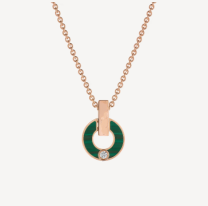 [Mystic Crown]GARI NECKLACE PINK GOLD MALACHITE