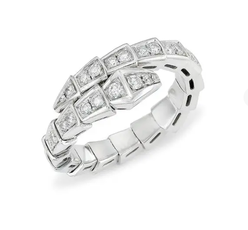 [Mystic Crown]SERPENTI RING SILVER DIAMOND PAVED 4MM
