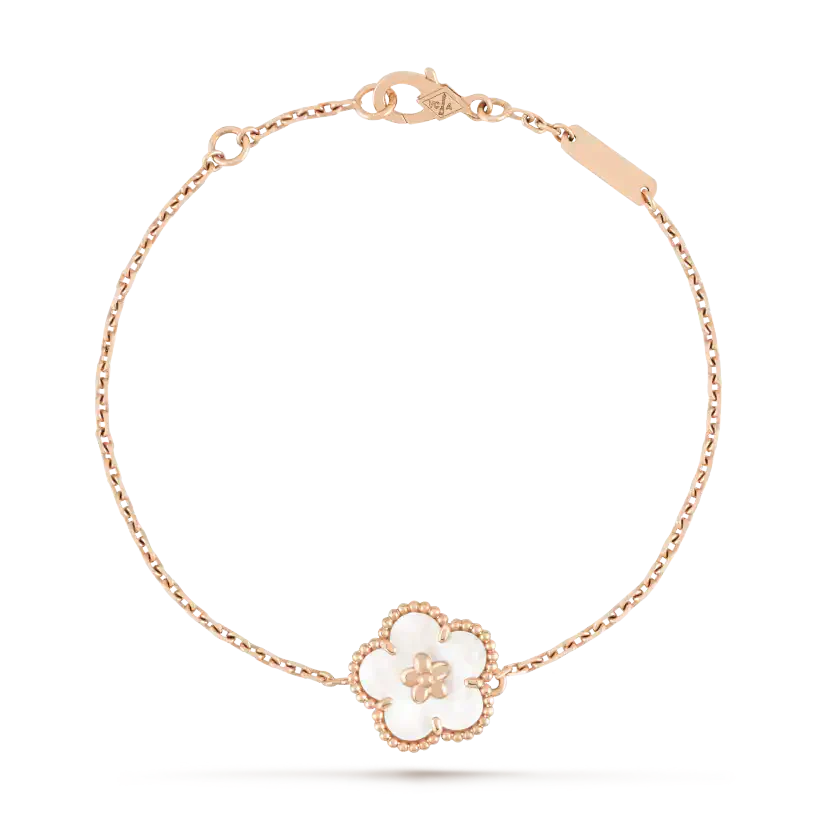 [Mystic Crown]LUCKY WHITE MOP PLUM BLOSSOM  BRACELET