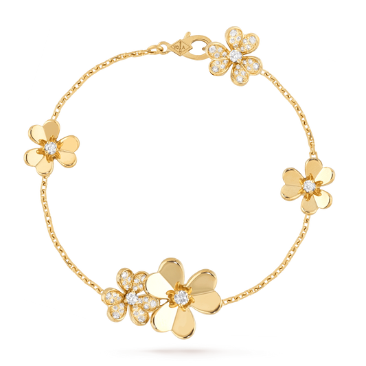 [Mystic Crown]FRIVOLE GOLD 5 FLOWERS BRACELET
