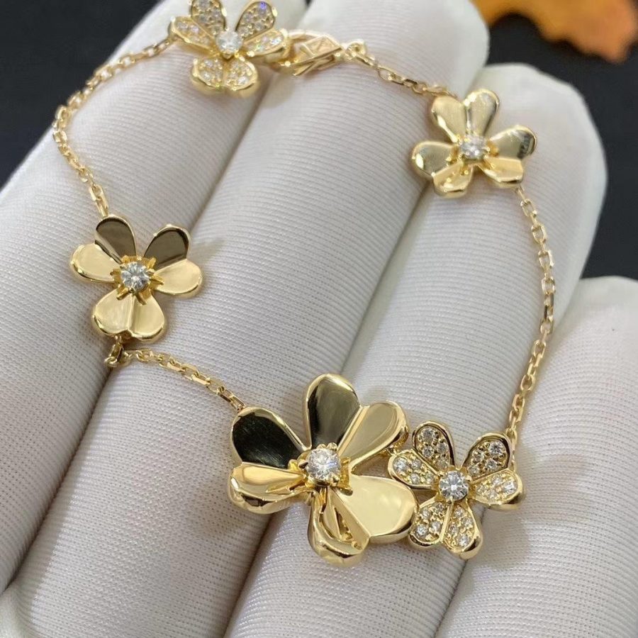 [Mystic Crown]FRIVOLE GOLD 5 FLOWERS BRACELET