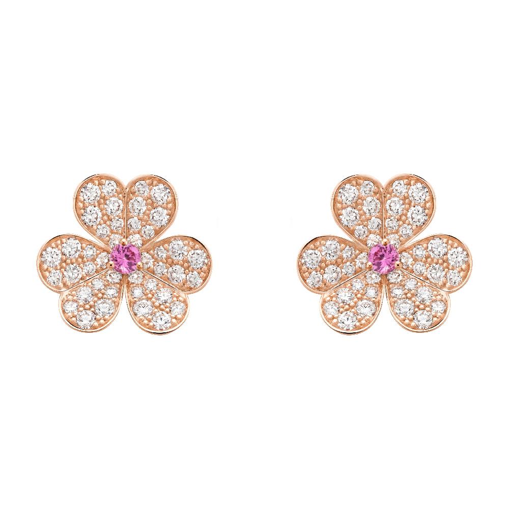 [Mystic Crown]FRIVOLE PINK GOLD FLOWER DIAMOND EARRINGS