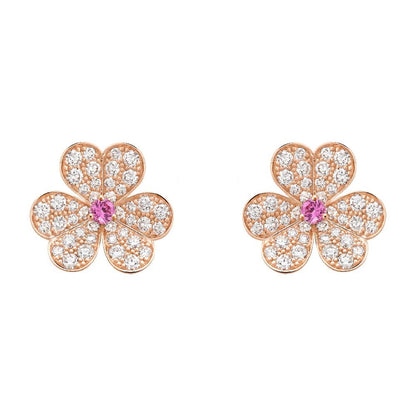 [Mystic Crown]FRIVOLE PINK GOLD FLOWER DIAMOND EARRINGS