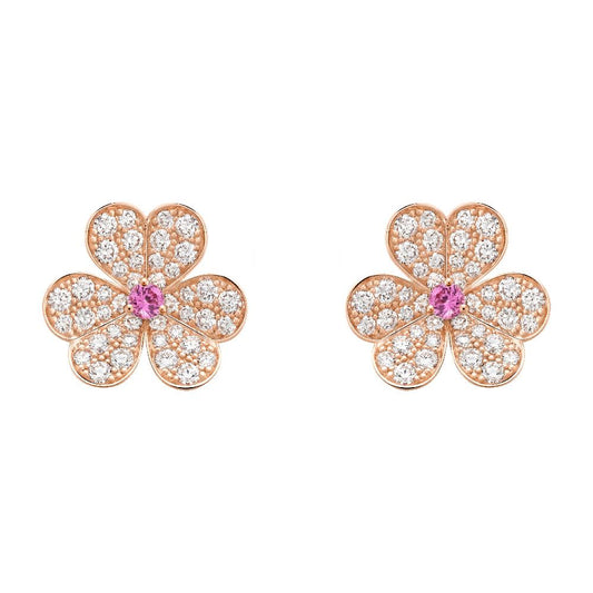 [Mystic Crown]FRIVOLE PINK GOLD FLOWER DIAMOND EARRINGS