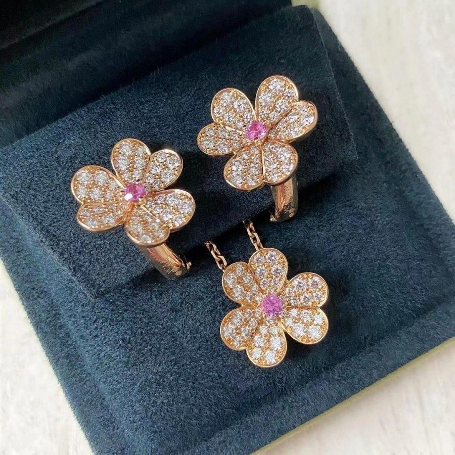 [Mystic Crown]FRIVOLE ROSE GOLD FLOWER DIAMOND NECKLACE