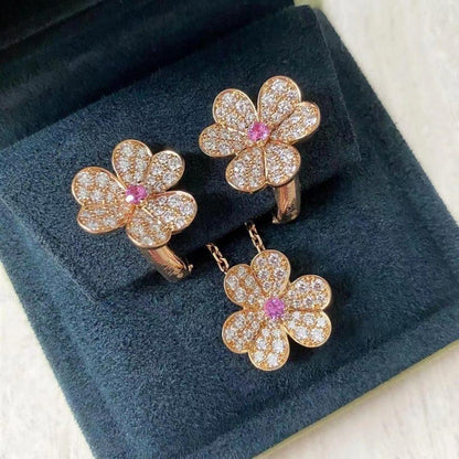 [Mystic Crown]FRIVOLE ROSE GOLD FLOWER DIAMOND NECKLACE