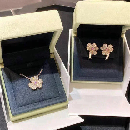 [Mystic Crown]FRIVOLE ROSE GOLD FLOWER DIAMOND NECKLACE