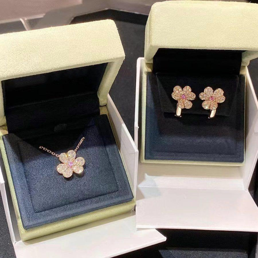 [Mystic Crown]FRIVOLE ROSE GOLD FLOWER DIAMOND NECKLACE