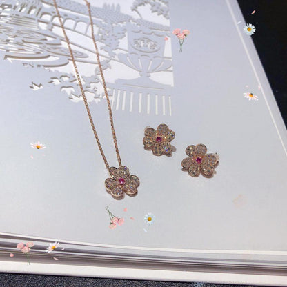 [Mystic Crown]FRIVOLE PINK GOLD FLOWER DIAMOND EARRINGS