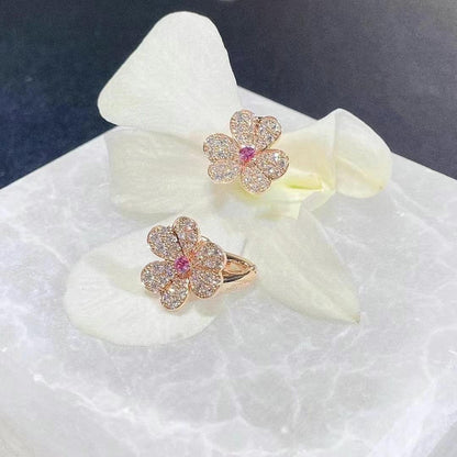 [Mystic Crown]FRIVOLE PINK GOLD FLOWER DIAMOND EARRINGS