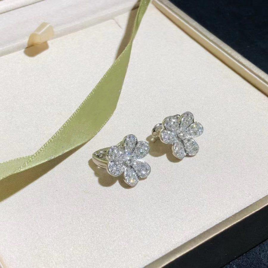 [Mystic Crown]FRIVOLE SILVER FLOWER DIAMOND EARRINGS