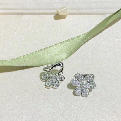 [Mystic Crown]FRIVOLE SILVER FLOWER DIAMOND EARRINGS