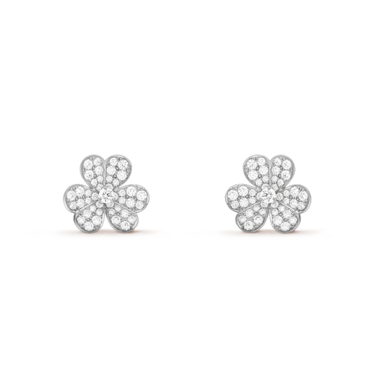 [Mystic Crown]FRIVOLE SILVER FLOWER DIAMOND EARRINGS