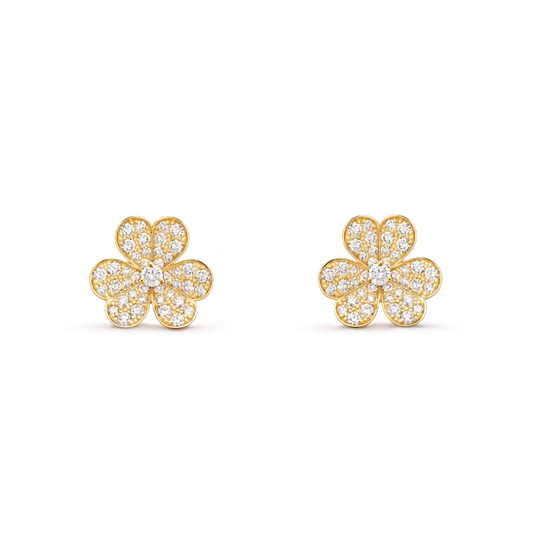 [Mystic Crown]FRIVOLE GOLD FLOWER DIAMOND EARRINGS