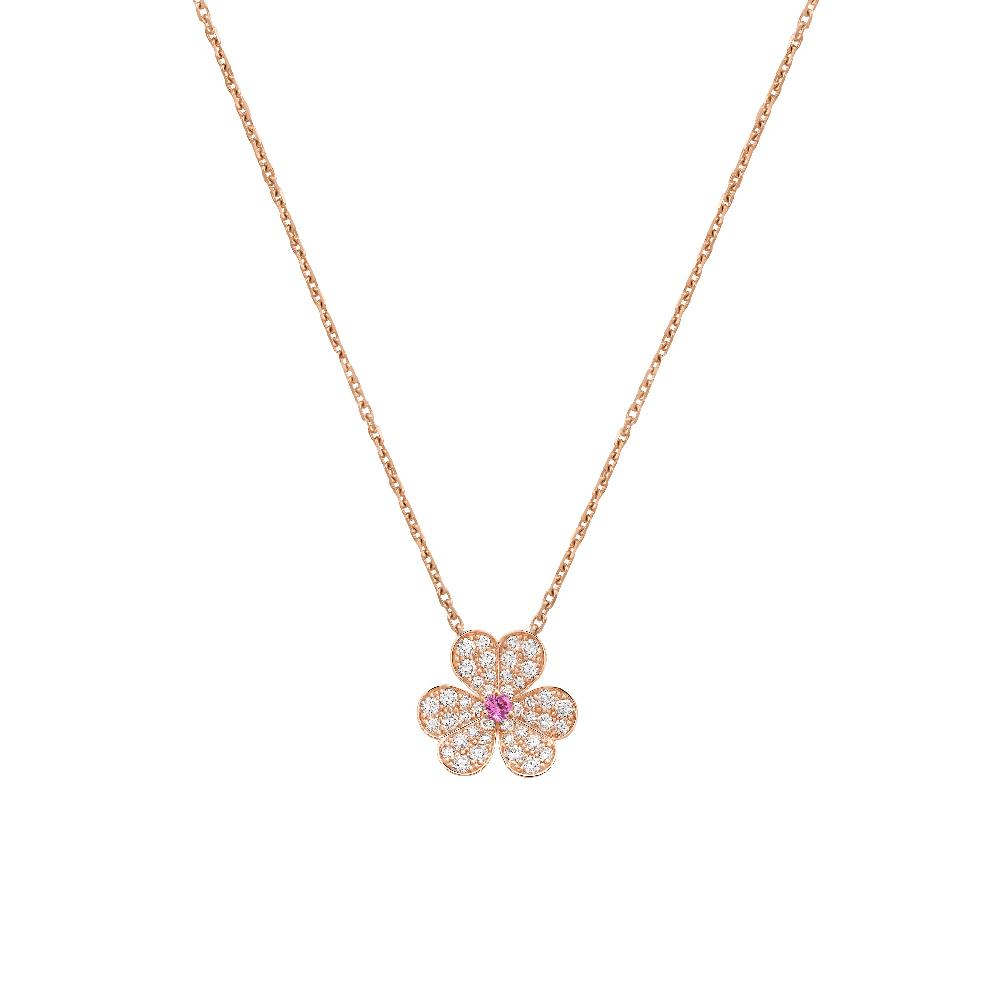 [Mystic Crown]FRIVOLE ROSE GOLD FLOWER DIAMOND NECKLACE