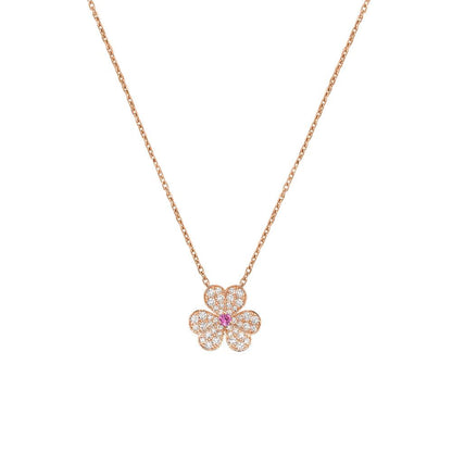 [Mystic Crown]FRIVOLE ROSE GOLD FLOWER DIAMOND NECKLACE