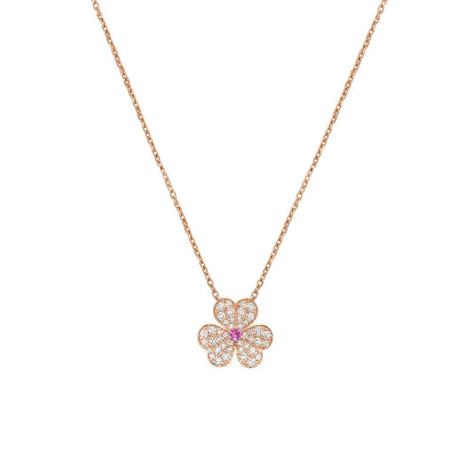 [Mystic Crown]FRIVOLE ROSE GOLD FLOWER DIAMOND NECKLACE